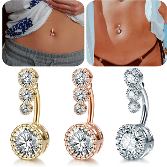1Pc Surgical Steel Belly Button Ring Piercing Sexy Dangling Belly Ring Crystal Belly Piercing Woman Body Jewelry Barbell 14G