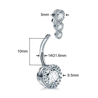 1Pc Surgical Steel Belly Button Ring Piercing Sexy Dangling Belly Ring Crystal Belly Piercing Woman Body Jewelry Barbell 14G
