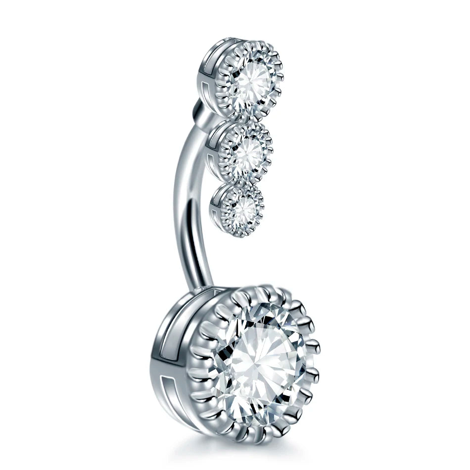 1Pc Surgical Steel Belly Button Ring Piercing Sexy Dangling Belly Ring Crystal Belly Piercing Woman Body Jewelry Barbell 14G