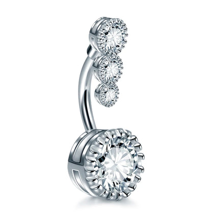 1Pc Surgical Steel Belly Button Ring Piercing Sexy Dangling Belly Ring Crystal Belly Piercing Woman Body Jewelry Barbell 14G