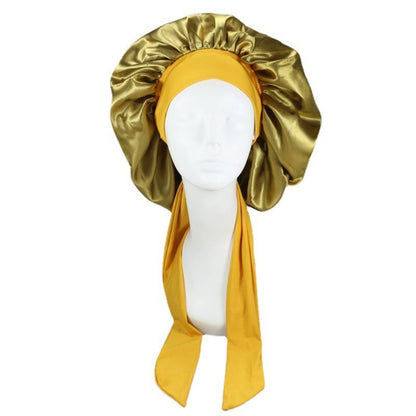 New Satin Hair Cap For Sleeping Invisible Flat Imitation Silk Round Haircare Women Headwear Ceremony Adjusting Button Night Hat