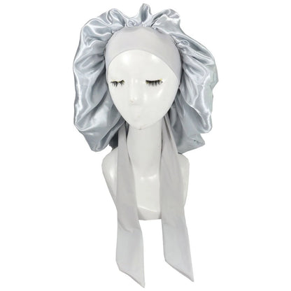 New Satin Hair Cap For Sleeping Invisible Flat Imitation Silk Round Haircare Women Headwear Ceremony Adjusting Button Night Hat