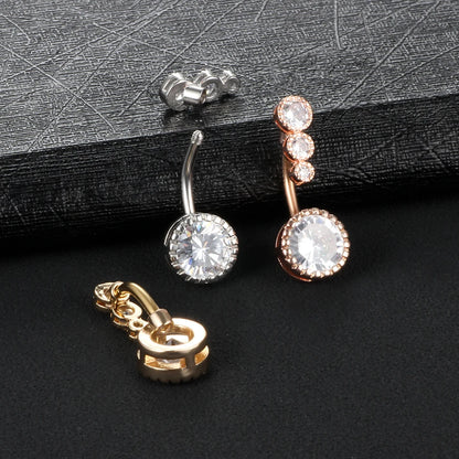 1Pc Surgical Steel Belly Button Ring Piercing Sexy Dangling Belly Ring Crystal Belly Piercing Woman Body Jewelry Barbell 14G