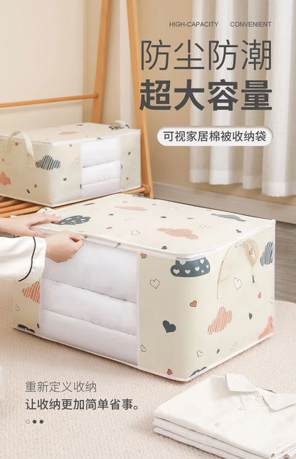 Quilt Clothes Big Capacity Storage Bag Quilt Bedding Storage Closet Organizer Wardrobe Organizer Blanket Sorting Bags Dust-proof