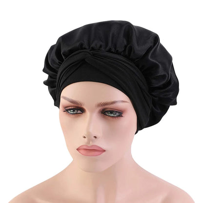 New Satin Hair Cap For Sleeping Invisible Flat Imitation Silk Round Haircare Women Headwear Ceremony Adjusting Button Night Hat