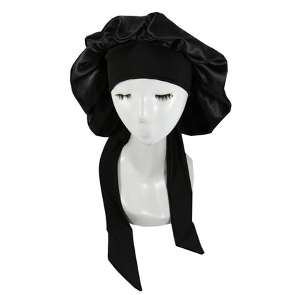 New Satin Hair Cap For Sleeping Invisible Flat Imitation Silk Round Haircare Women Headwear Ceremony Adjusting Button Night Hat