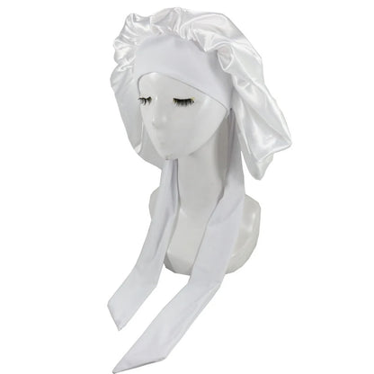 New Satin Hair Cap For Sleeping Invisible Flat Imitation Silk Round Haircare Women Headwear Ceremony Adjusting Button Night Hat