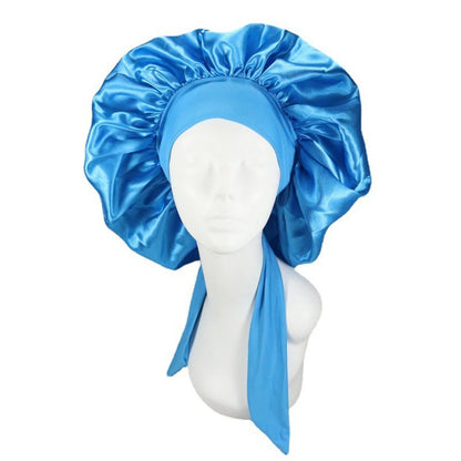 New Satin Hair Cap For Sleeping Invisible Flat Imitation Silk Round Haircare Women Headwear Ceremony Adjusting Button Night Hat