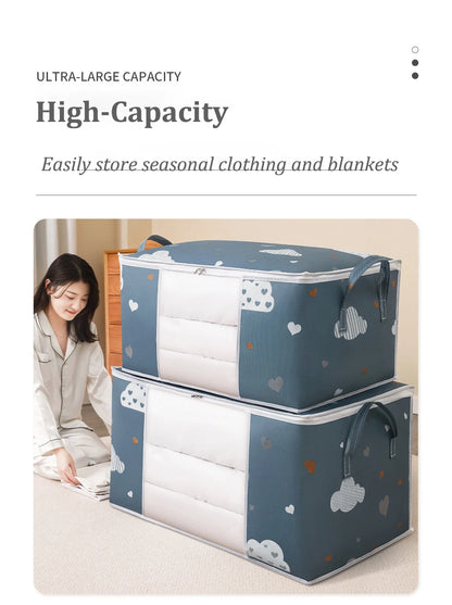 Quilt Clothes Big Capacity Storage Bag Quilt Bedding Storage Closet Organizer Wardrobe Organizer Blanket Sorting Bags Dust-proof