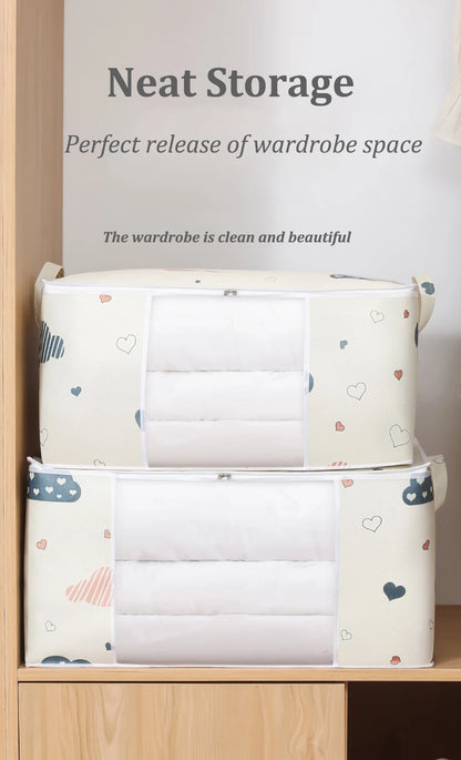 Quilt Clothes Big Capacity Storage Bag Quilt Bedding Storage Closet Organizer Wardrobe Organizer Blanket Sorting Bags Dust-proof